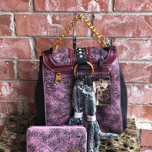 Montana West Backpack and Wallet Set Burgundy - Picture 3 of 6